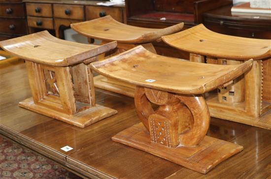 4 Ashanti stools W.54cm